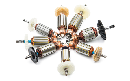 Electric motor rotor isolated white backgroundの写真素材