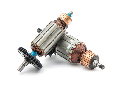 Electric motor rotor isolated white backgroundの写真素材
