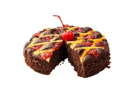 delicious cake isolated on white backgroundの写真素材