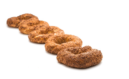 bagel with sesame on a white background