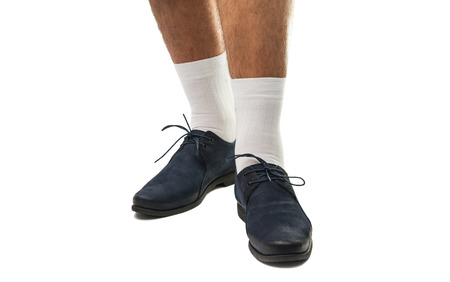 Men's shoes on a white backgroundの写真素材