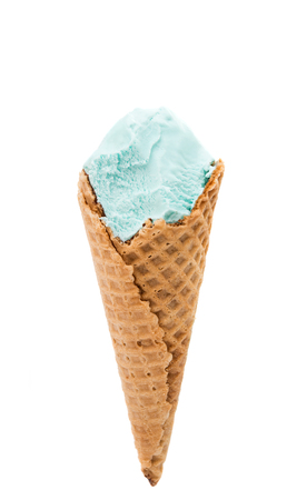 ice cream in waffle cup on a white background