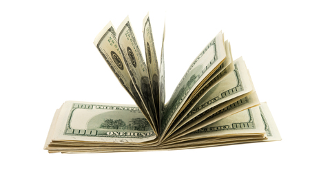 Dollars isolated on white backgroundの写真素材