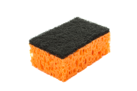 kitchen sponges on a white backgroundの写真素材