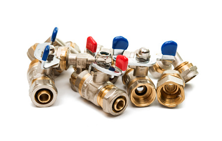 Plumbing pipe, isolated on white backgroundの写真素材