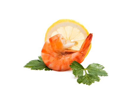 Tiger shrimp. Prawn isolated on a white background. Seafoodの写真素材