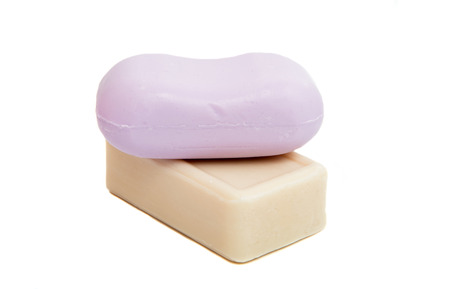 soap bubble of isolation on a white backgroundの写真素材