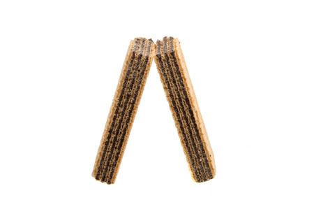 Wafer chocolate on a white backgroundの写真素材