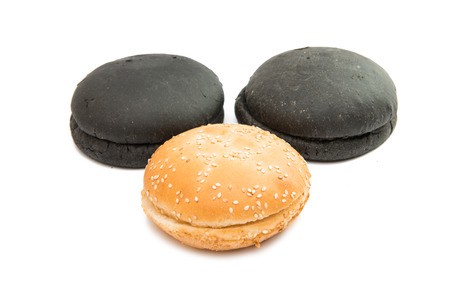 hamburger buns on a white backgroundの写真素材