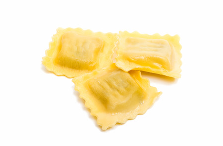 ravioli isolated on white backgroundの写真素材