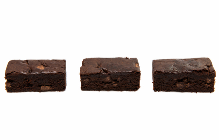 Chocolate Brownie isolated on white.の写真素材