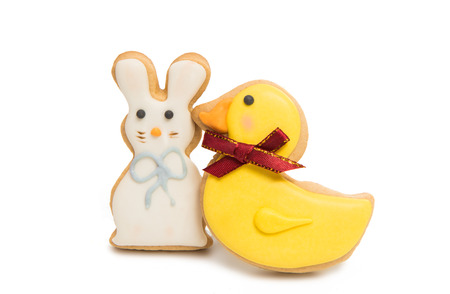 Easter biscuits isolated on white background