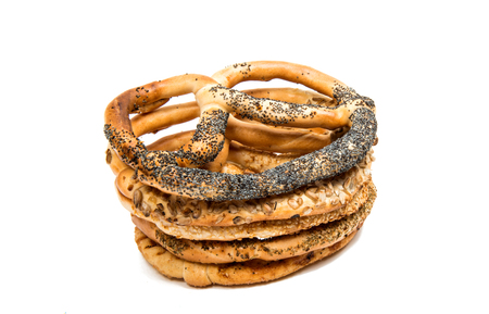Pretzel isolated on white backgroundの写真素材