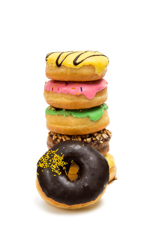 glazed donuts on a white backgroundの写真素材
