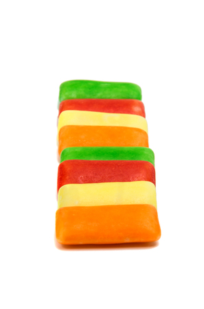 Fruit gum on a white backgroundの写真素材