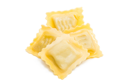 Ravioli isolated on white backgroundの写真素材