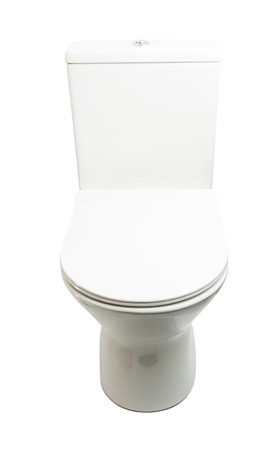 White toilet bowl isolated on white backgroundの写真素材