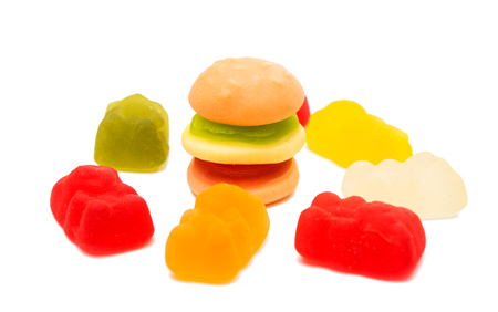 jelly candies on white backgroundの写真素材