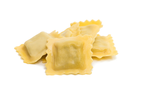 ravioli isolated on white backgroundの写真素材