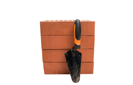 red brick isolated on white backgroundの写真素材