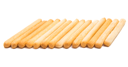 biscuit sticks isolated on white backgroundの写真素材