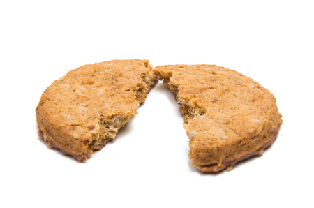 cookie cereal on a white backgroundの写真素材