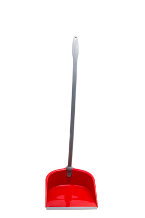 red scoop for cleaning isolated on white backgroundの写真素材