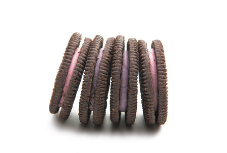 Oreo cookies on white background