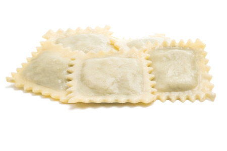 ravioli isolated on white backgroundの写真素材