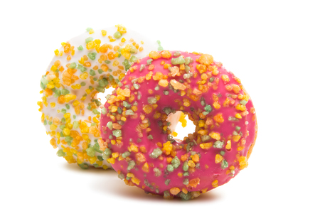 donuts isolated on white backgroundの写真素材