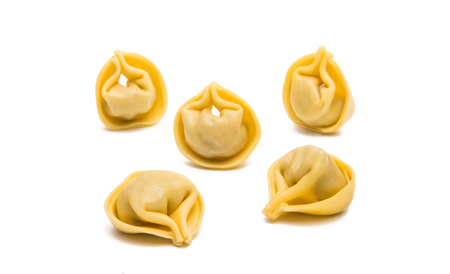 ravioli isolated on white backgroundの写真素材