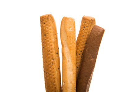 salted bread stick isolated on white background