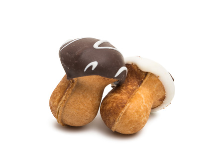 biscuits mushroom isolated on white backgroundの写真素材