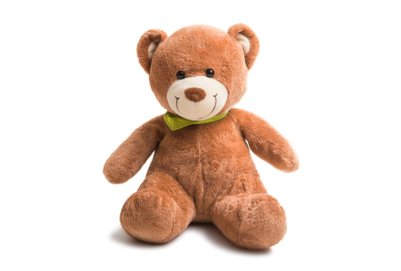 soft teddy bear isolated on white backgroundの写真素材