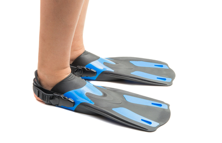 flippers isolated on white backgroundの写真素材