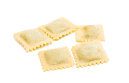 ravioli isolated on white backgroundの写真素材