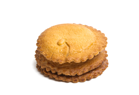 Dutch almond pastry isolated on white backgroundの写真素材