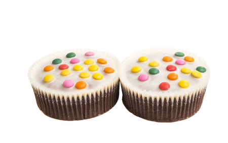 celebratory cake on a white backgroundの写真素材