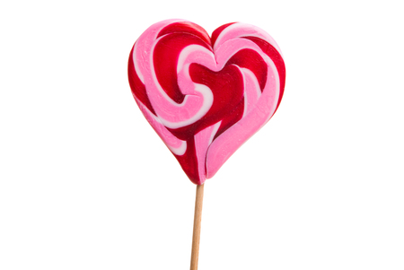 lollipops on a stick isolated on a white backgroundの写真素材