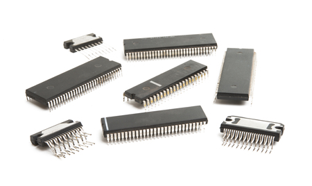 IC chip isolated on white background