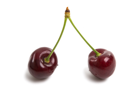 cherry isolated on white backgroundの写真素材