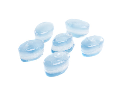 caramel candy with xylitol isolated on white backgroundの写真素材