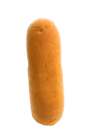 bun for hot dog isolated on white backgroundの写真素材
