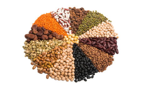 set of legumes isolated on white background