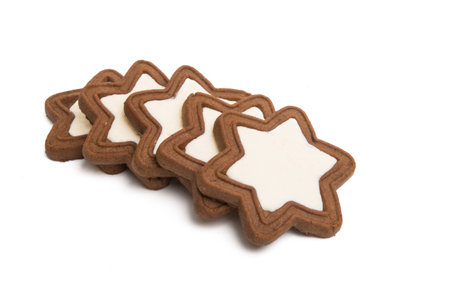 cookies stars isolated on white backgroundの写真素材