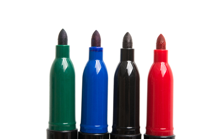 color markers isolated on white backgroundの写真素材