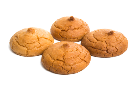 nut cookies isolated on white backgroundの写真素材