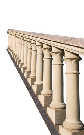 stone railing isolated on white backgroundの写真素材