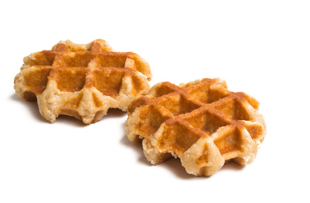 waffles isolated on white backgroundの写真素材