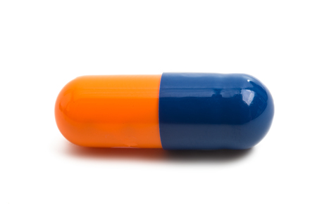capsules isolated on white backgroundの写真素材